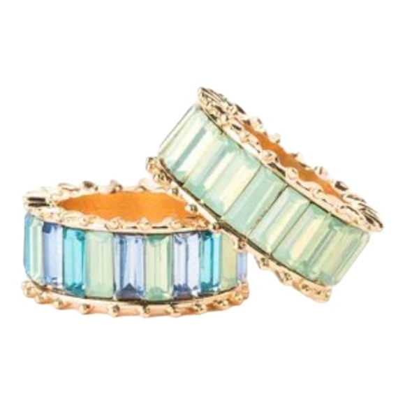 Violet & Brooks Elyse Blue Green Purple Wide Baguette Ring - NEW Size‎ 6 - Picture 2 of 11